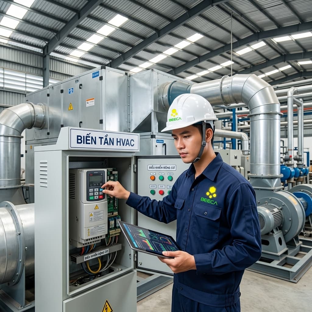 Ứng dụng biến tần trong hệ thống HVAC: Tiết kiệm điện tối ưu cho nhà xưởng