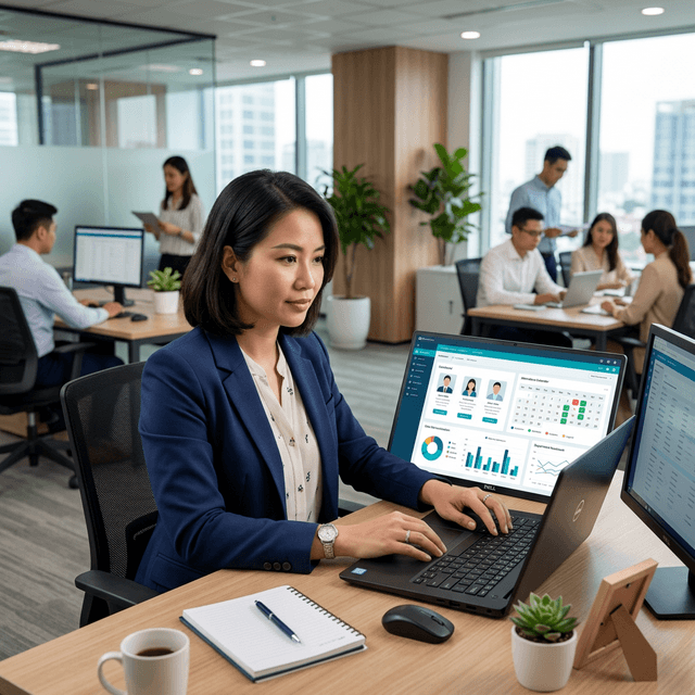 Chấm công tự động, tính lương chính xác, quản lý nhân sự toàn diện