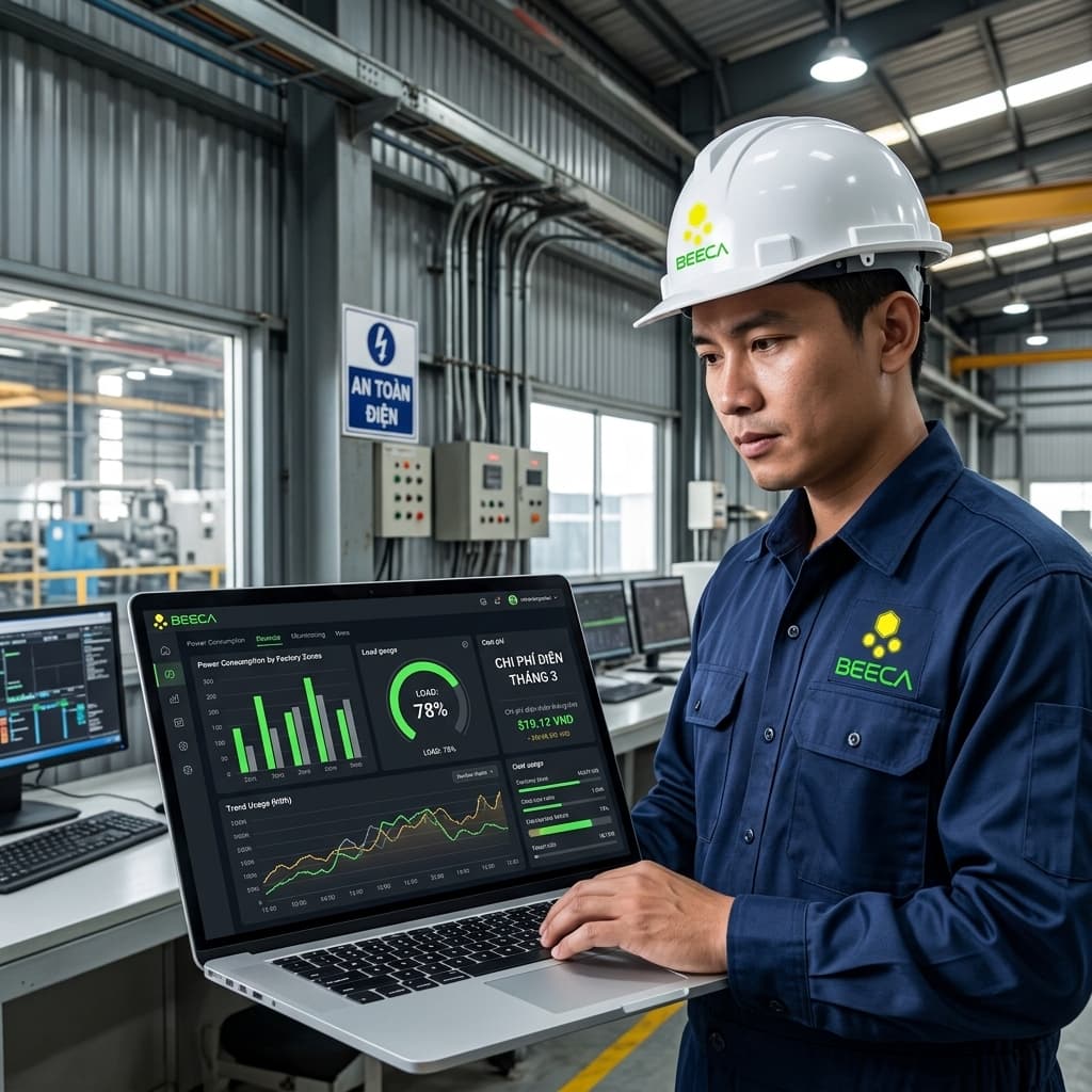 Dashboard giám sát điện năng tiêu thụ nhà máy