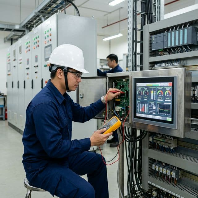 Kỹ sư BeeCa sửa chữa màn hình HMI cảm ứng công nghiệp tại Huế