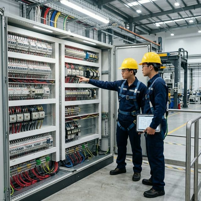 Kỹ sư BeeCa thi công điện công nghiệp tại nhà máy ở Huế