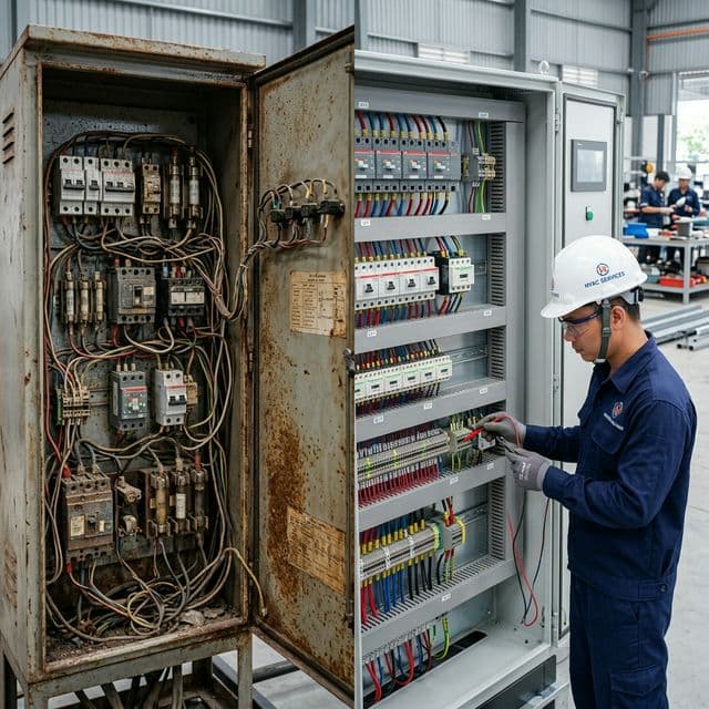 Cải tạo tủ điện cũ thành tủ điện mới hiện đại tại Huế