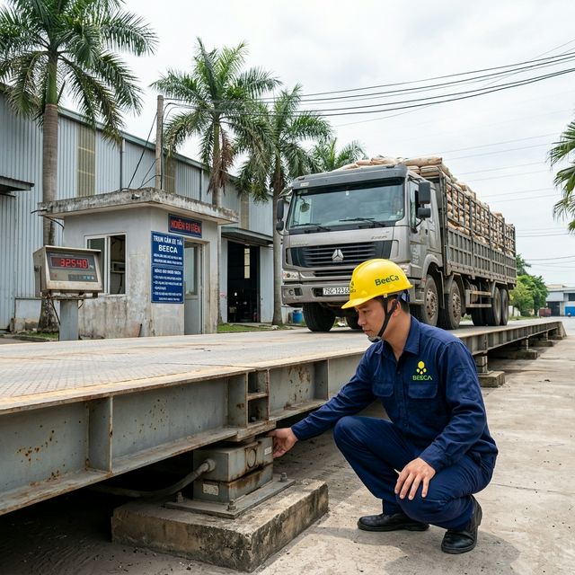 Trạm cân ô tô xe tải 80 tấn tại cảng biển