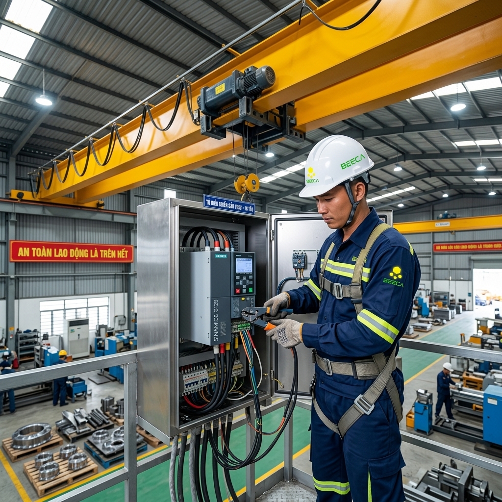 Lắp biến tần cho cầu trục - Giải pháp tiết kiệm điện và nâng cao an toàn