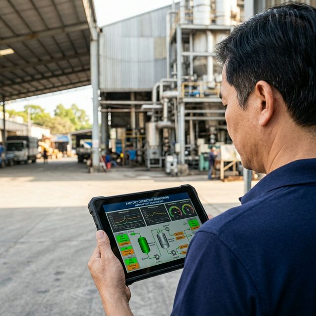 Giám sát nhà máy từ xa qua tablet — SCADA mobile