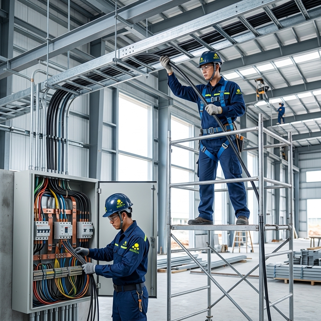 Thi công Điện Nhà xưởng - Quy trình 7 Bước Chuẩn tại Huế